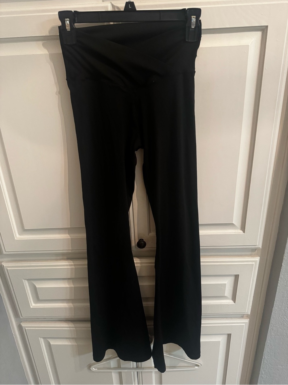 High-Waist crossover Black Flared Leggings